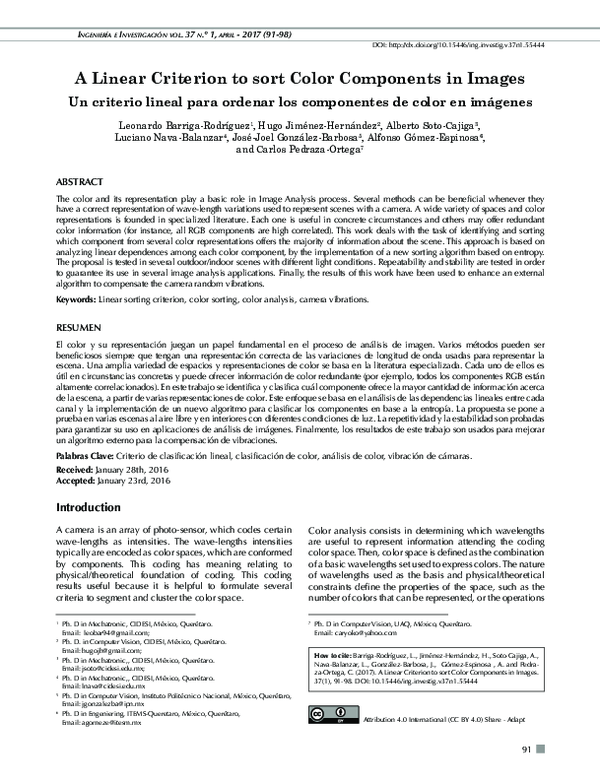 (PDF) A Linear Criterion to sort Color Components in Images Un criterio ...