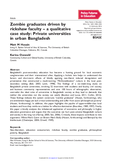 (PDF) Zombie graduates driven by rickshaw faculty – a qualitative case ...