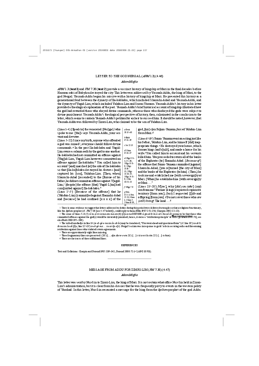 PDF) Sources from Tell Hariri (Mari): Context of Scripture IV (2017)