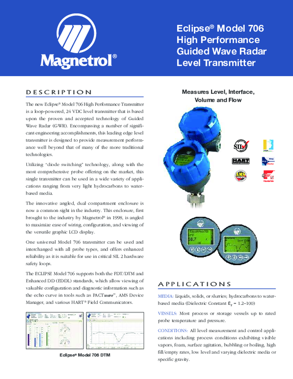 (PDF) Eclipse Model 706 Guided Wave Radar Level Transmitter Overview
