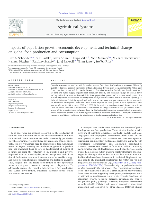 (PDF) Impacts of population growth, economic development, and technical ...