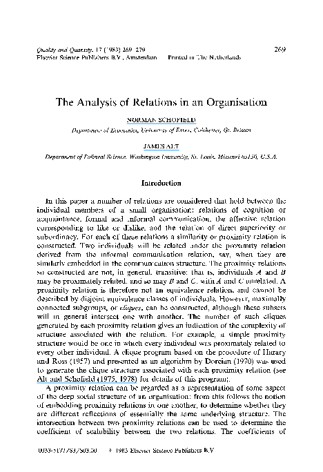 (PDF) The analysis of relations in an organisation
