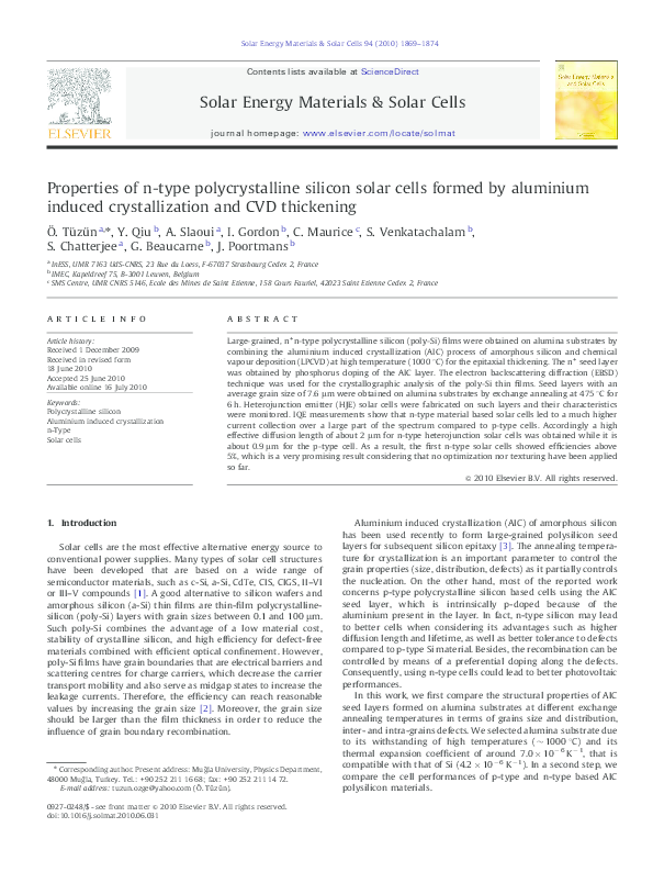 (PDF) Properties of n-type polycrystalline silicon solar cells formed ...