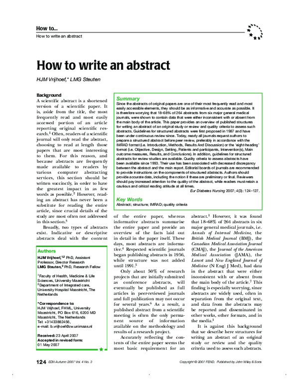 how to write an abstract