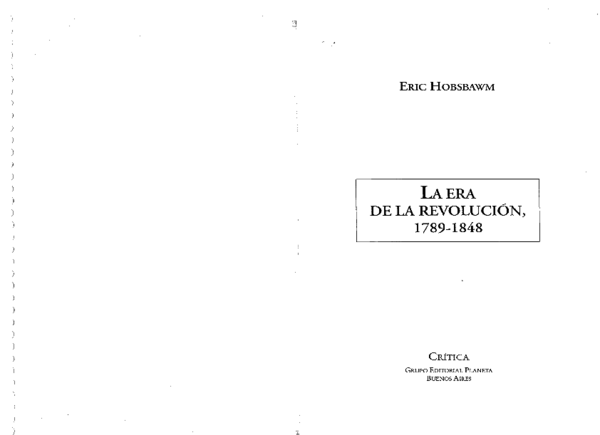 (PDF) Hobsbawm Eric La Era De La Revolución