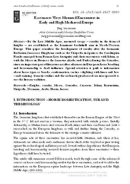 East meets West: Mounted Encounters in Early and High Mediaeval Europe