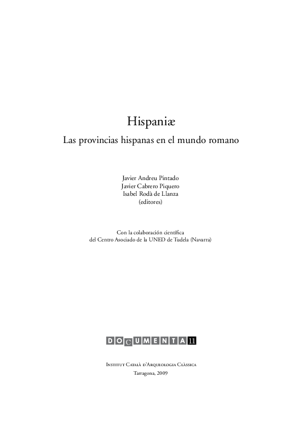 Hispania en las provincias occidentales del Imperio durante la República y el Alto Imperio