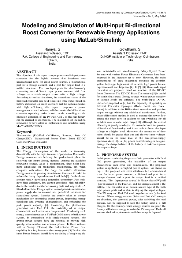 (PDF) SIMULATION OF BI-DIRECTIONAL BUCK AND BOOST CONVERTER USING ...