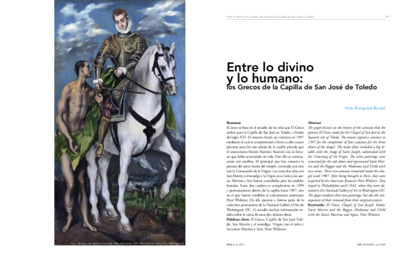 (PDF) Entre lo divino y lo humano: los Grecos de la Capilla de San José