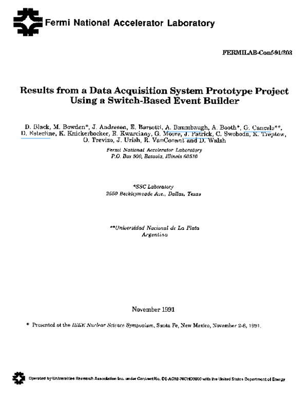 (PDF) Results from a data acquisition system prototype project using a ...