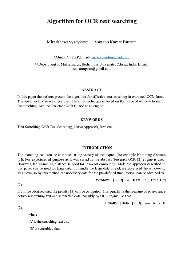 (DOC) Algorithm for OCR text searching