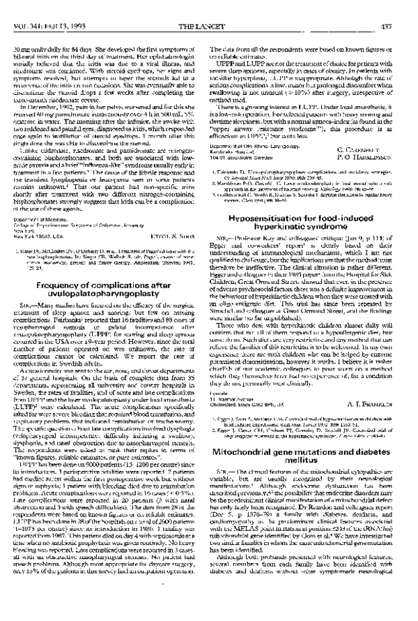 (PDF) Mitochondrial gene mutations and diabetes mellitus