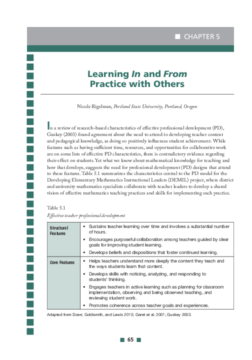 (PDF) Learning In and From Practice with Others