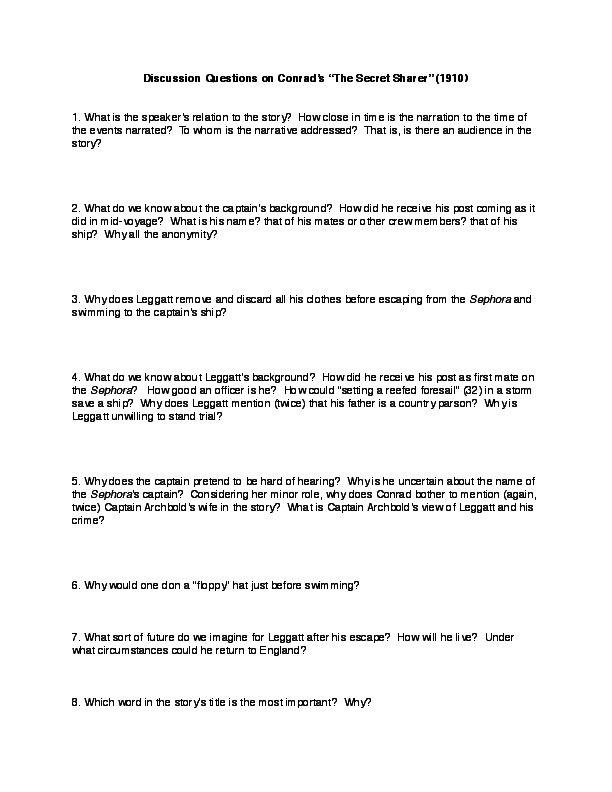 Conrad secret sharer picture