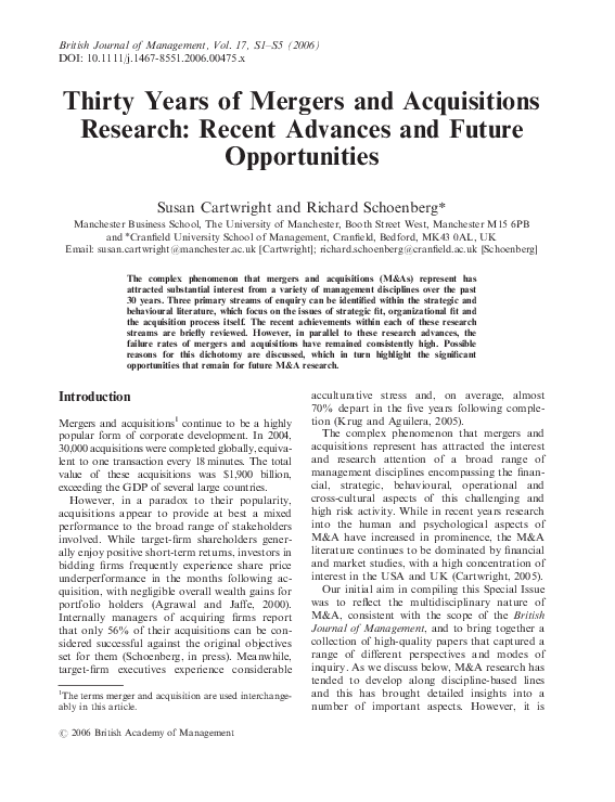 Research paper on merger and acquisition pdf image