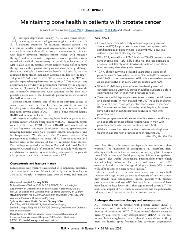 (PDF) Maintaining bone health in patients with prostate cancer