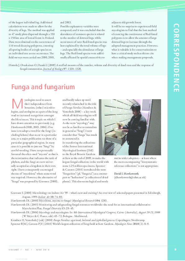 (PDF) Funga and fungarium