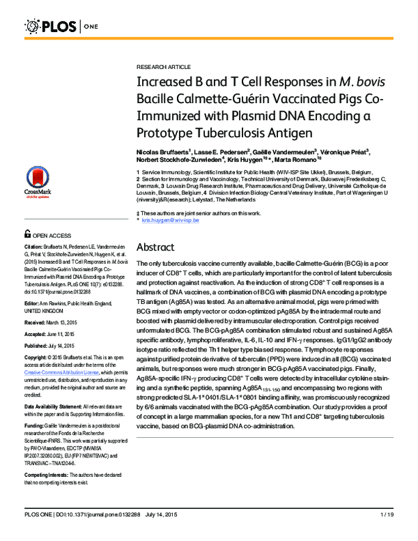 (PDF) Increased B and T Cell Responses in M. bovis Bacille Calmette ...