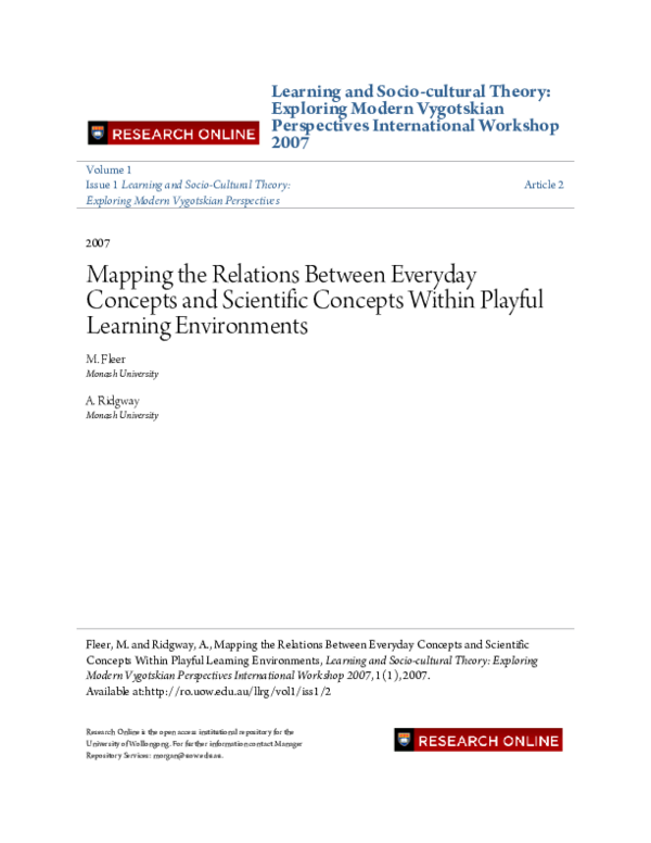 (PDF) Mapping the Relations Between Everyday Concepts and Scientific ...