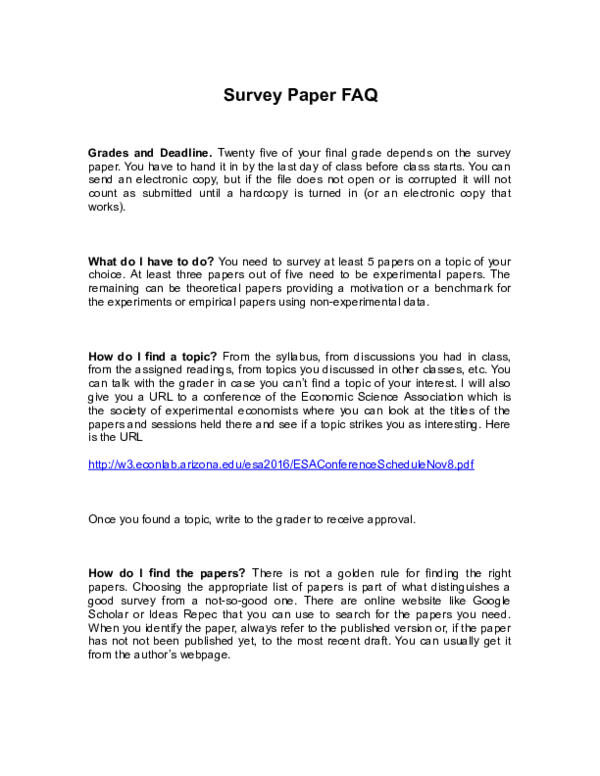 (DOC) Survey Paper FAQ