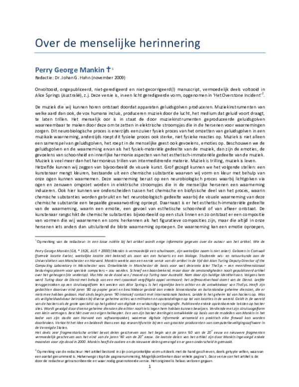 PDF Over De Menselijke Herinnering Tekst In Dutch Only A
