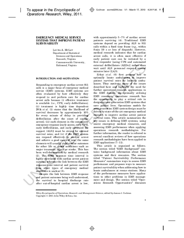 (PDF) EMERGENCY MEDICAL SERVICE SYSTEMS THAT IMPROVE PATIENT