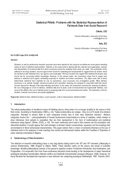 (PDF) Statistical Pitfalls: Problems with the Statistical ...