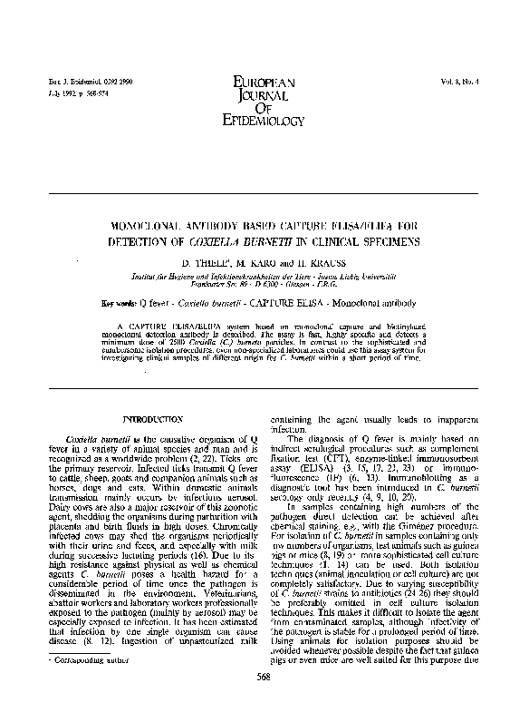(PDF) Monoclonal antibody based capture ELISA/ELIFA for detection of ...