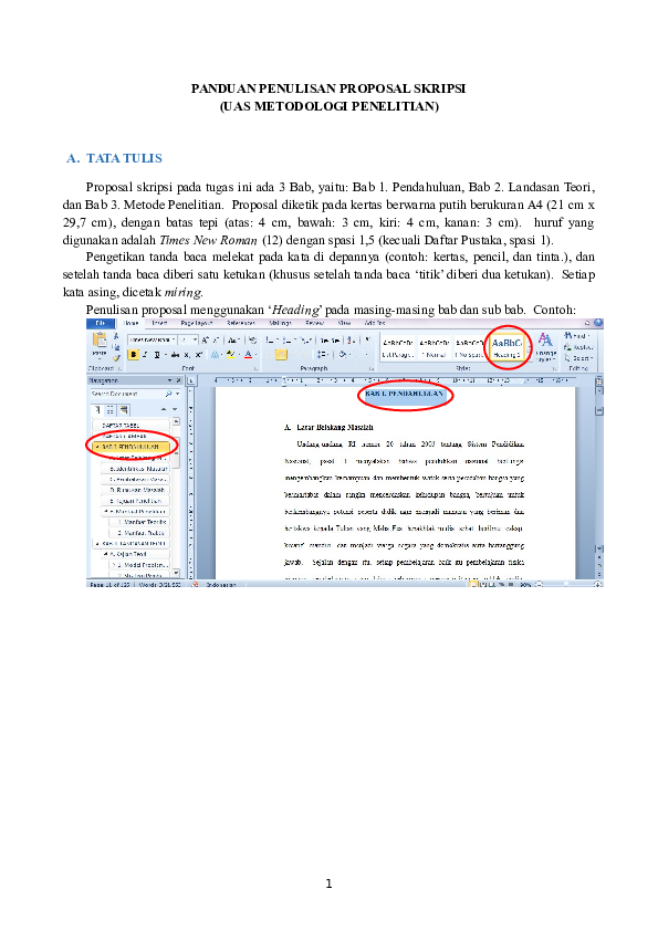 (DOC) Contoh Format Penulisan Proposal Skripsi RD