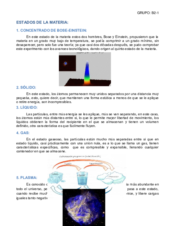 Quinto Estado De La Materia Bose Einstein Compartir Materiales