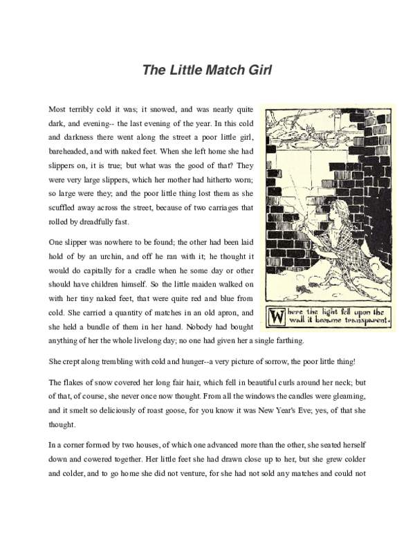 (DOC) The Little Match Girl Harvin F Academia.edu