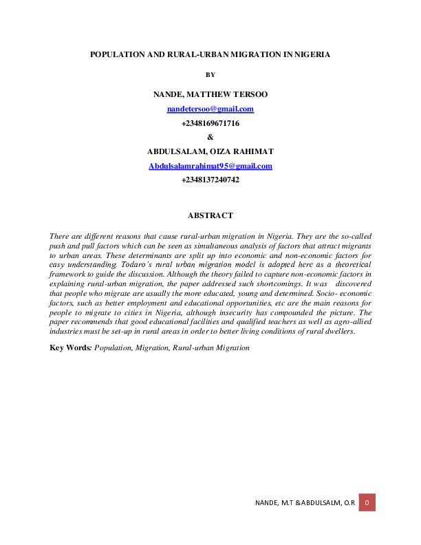 Rural urban migration essay picture