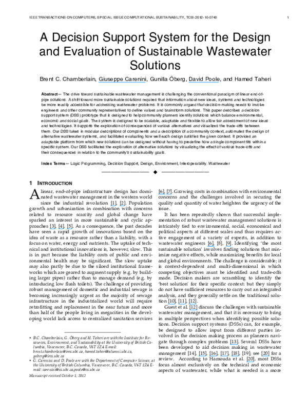 (PDF) A Decision Support System for the Design and Evaluation of ...