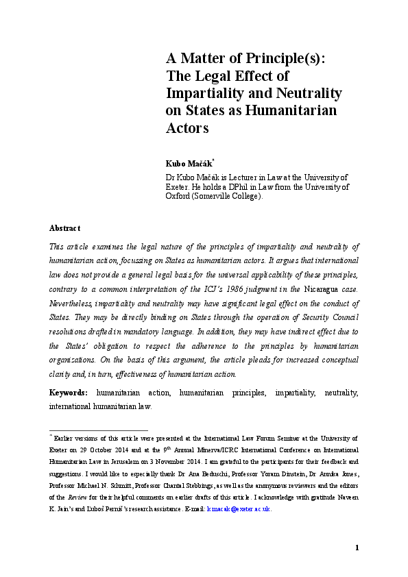 Why are humanitarian principles important picture