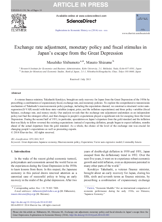 (PDF) Exchange rate adjustment, monetary policy and fiscal stimulus in ...