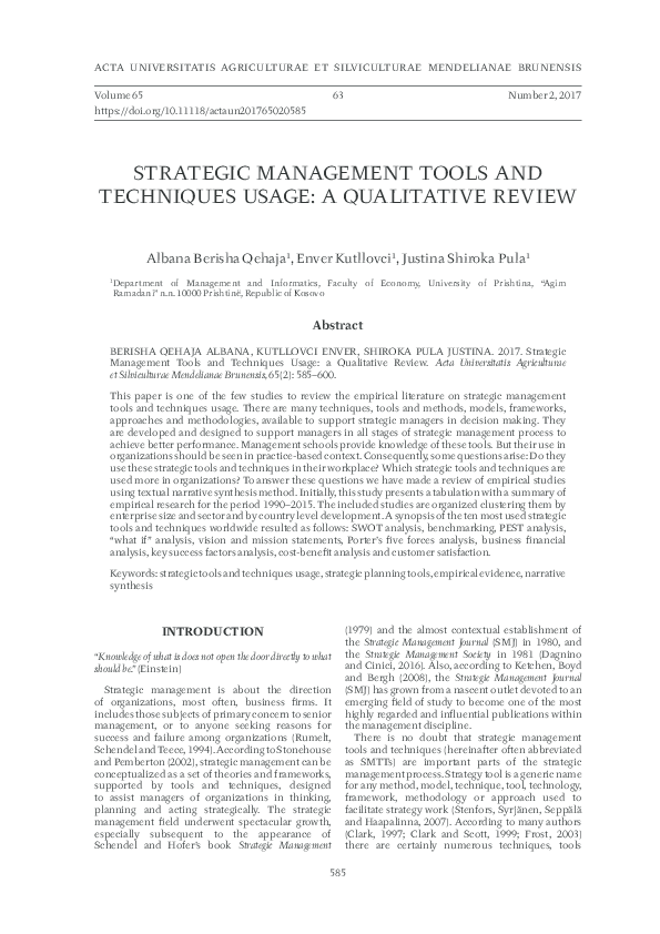 strategic management planning tools by m. scilly