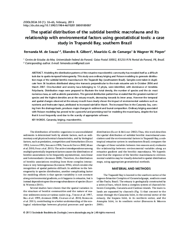 (PDF) The spatial distribution of the subtidal benthic macrofauna and ...
