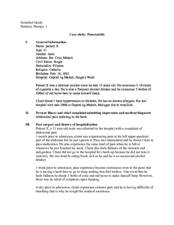 Positioning for acute pancreatitis image