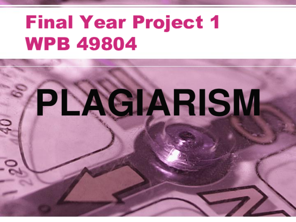 (PDF) Final Year Project 1 WPB 49804 PLAGIARISM | Marwan Akmal ...