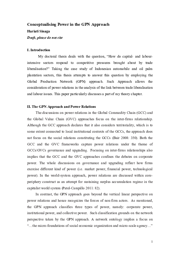(PDF) Conceptualising Power in the GPN Approach