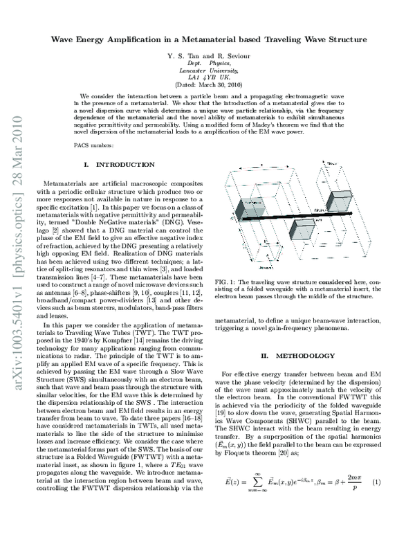 (PDF) Wave energy amplification in a metamaterial-based traveling-wave ...