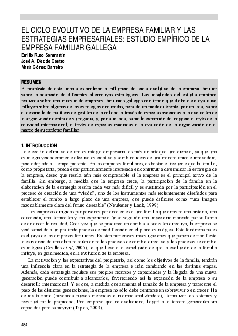 (PDF) EL CICLO EVOLUTIVO DE LA EMPRESA FAMILIAR Y LAS ESTRATEGIAS ...