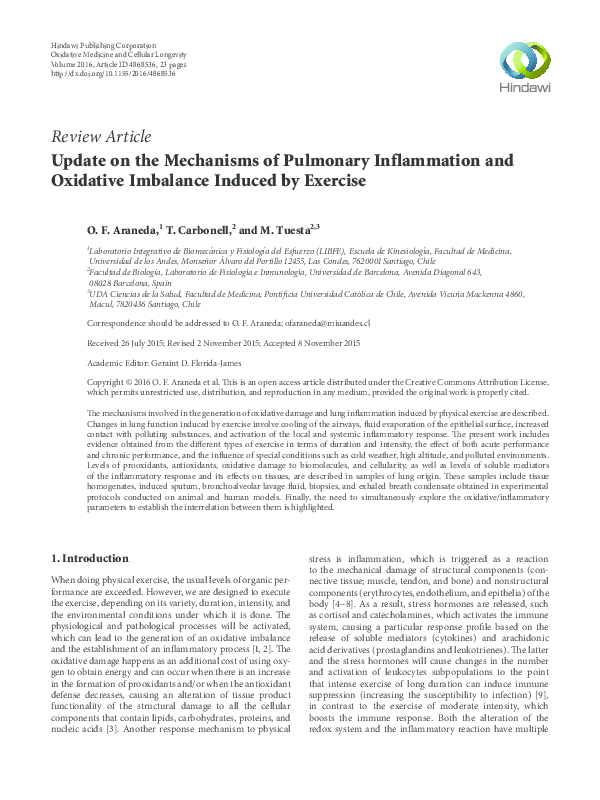 (PDF) Update on the Mechanisms of Pulmonary Inflammation and Oxidative ...