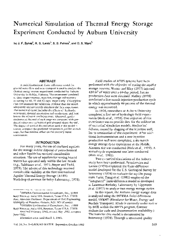 (PDF) Numerical Simulation of Thermal Energy Storage Experiment ...