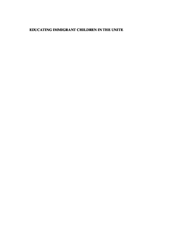(PDF) EDUCATING IMMIGRANT CHILDREN IN THE UNITED STATES: A MIXED ...