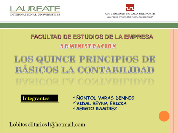 (PPT) Los 15 Principios de la Contabilidad