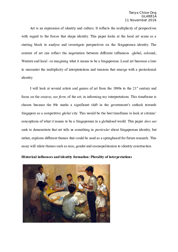 How is national identity expressed in singapore image