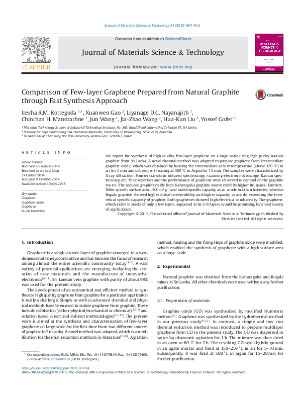 (PDF) Comparison of Few-layer Graphene Prepared from Natural Graphite ...