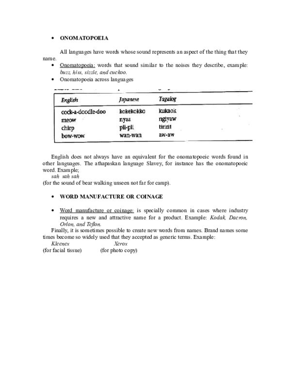 Onomatopoeia Examples Tagalog