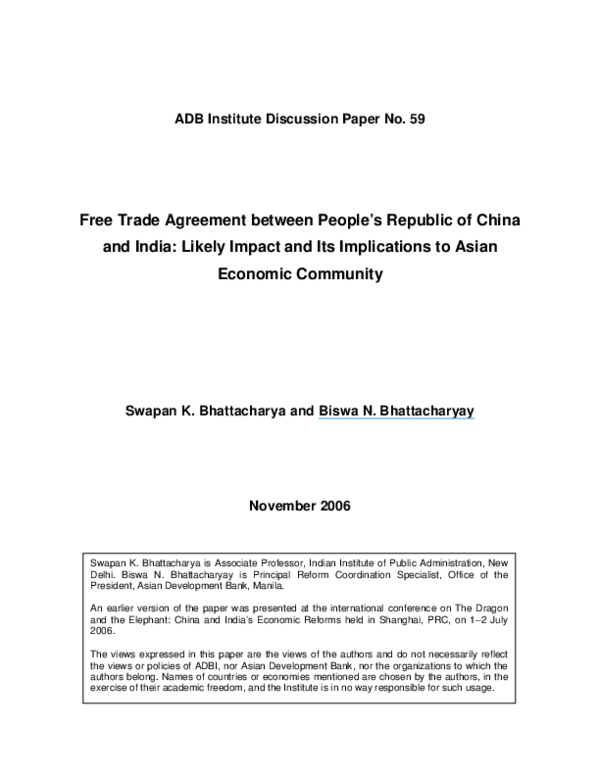 (PDF) Free Trade Agreement between Peopleâ€™s Republic of China and ...